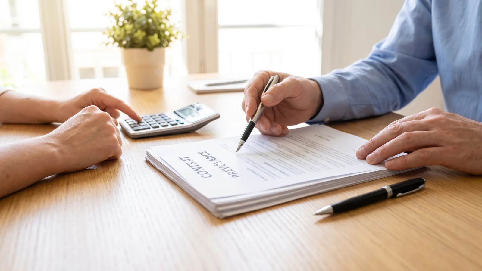 Conseiller expliquant les garanties de prévoyance et de maintien de salaire