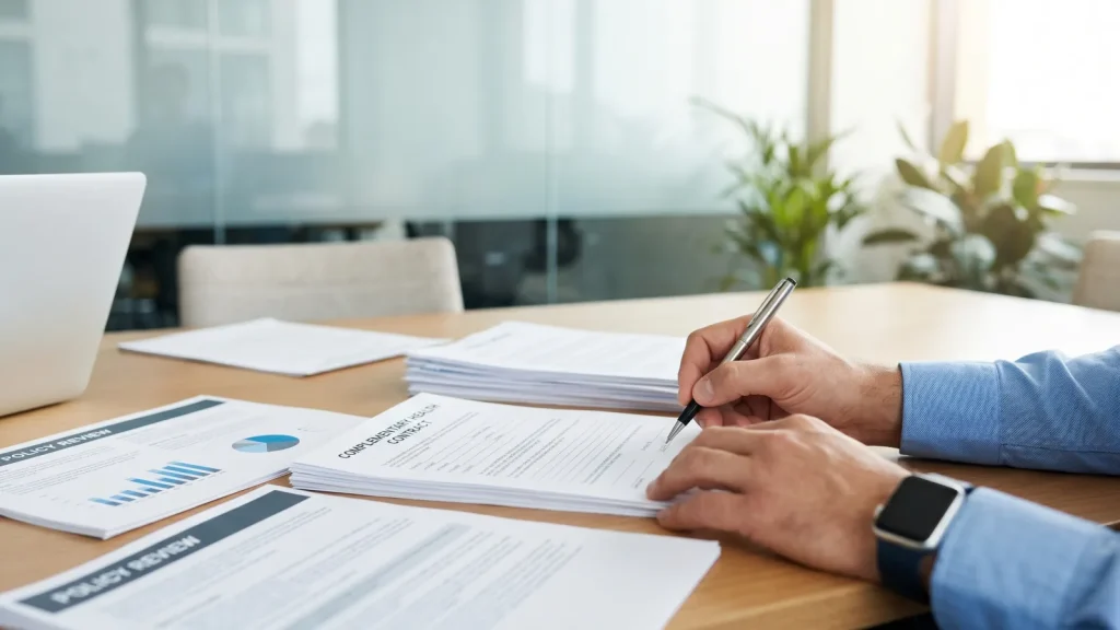 Salarié signant son contrat de complémentaire santé