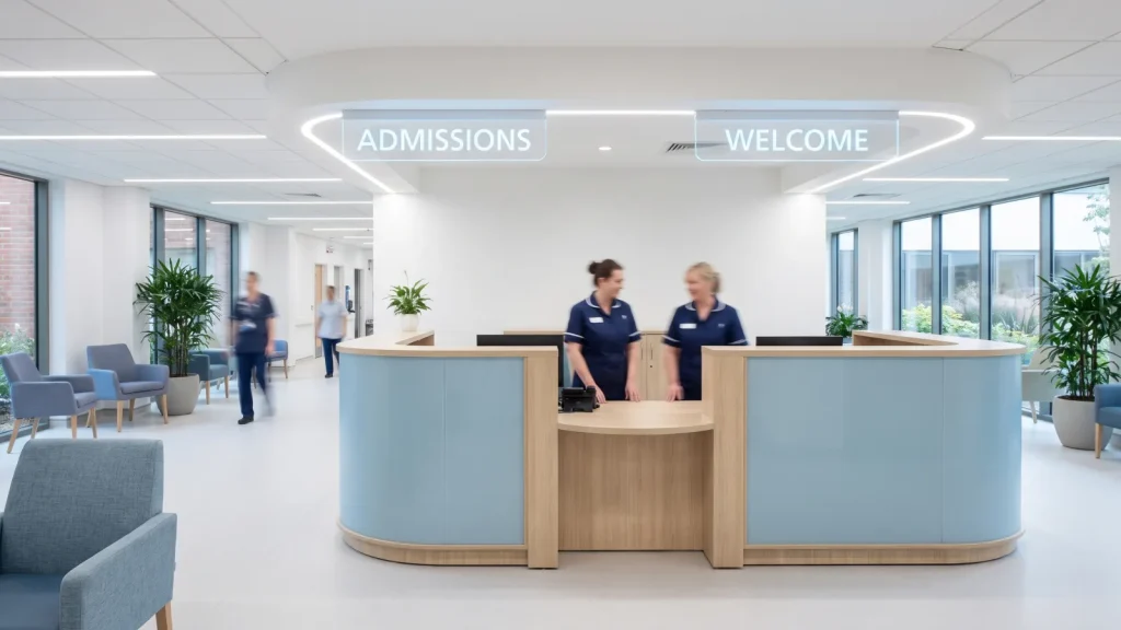 Accueil et admission d'un hôpital moderne